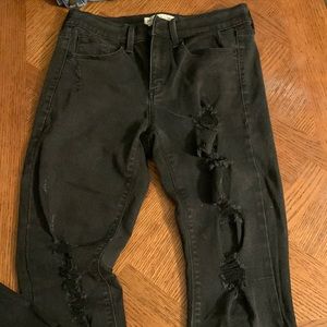 Black ripped skinny jeans. Gently used